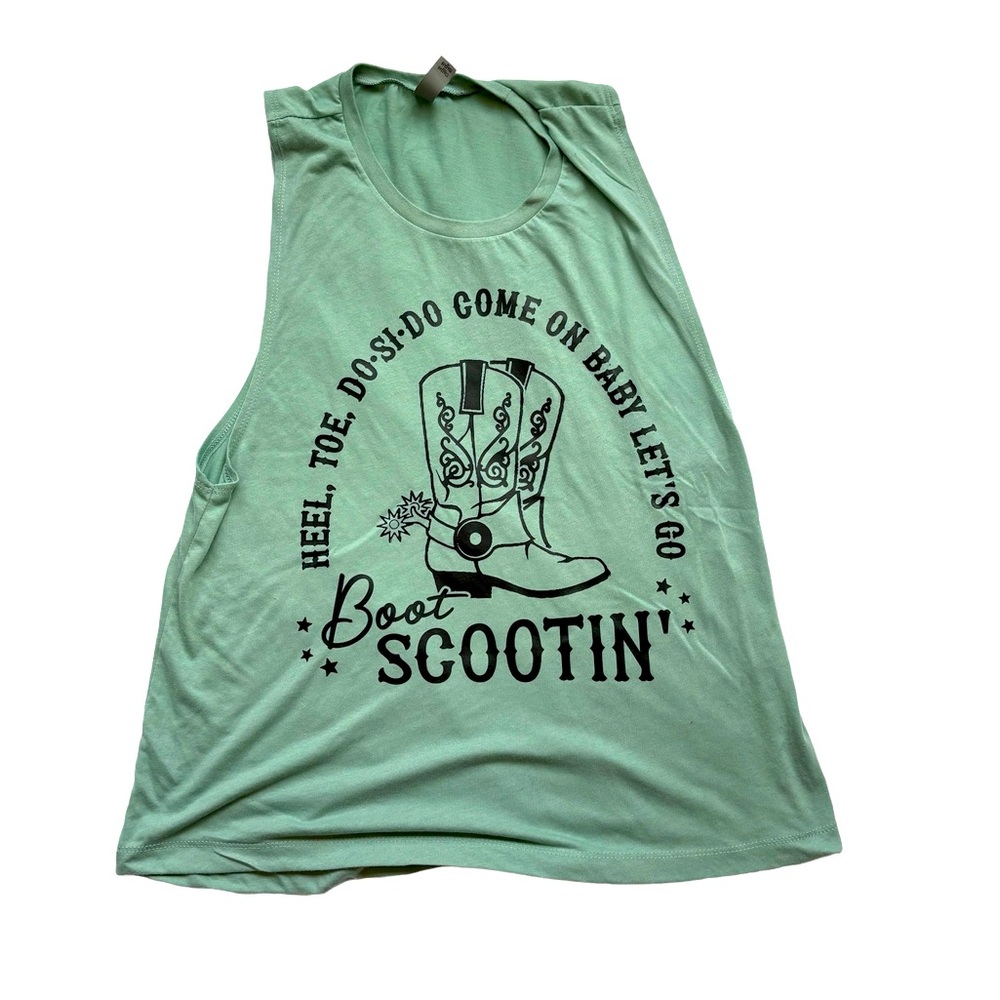 Next Level Size XL Stonewash Green Muscle Tank